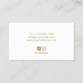 メイクアップアーティストレッドリップ金ゴールドラベル美しいサロン 名刺 (裏面)