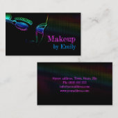 メイクアップアーティストレトロブラックパープルピンクグラデーション 名刺 (正面/裏面)
