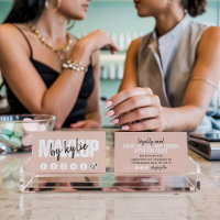 メイクアップアーティストロイヤリティカードパンチスクリプト赤面ピンク