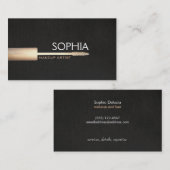 メイクアップアーティストロゴフェイクMascara On Black Linen 2 名刺 (正面/裏面)