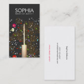 メイクアップアーティストロゴマスカラ芸術的パターン 名刺 (正面/裏面)