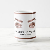 メイクアップアーティストロングまつげバラ金ゴールドアイズブロー コーヒーマグカップ (中央)