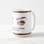 メイクアップアーティストロングまつげバラ金ゴールドアイズブロー コーヒーマグカップ (正面右)