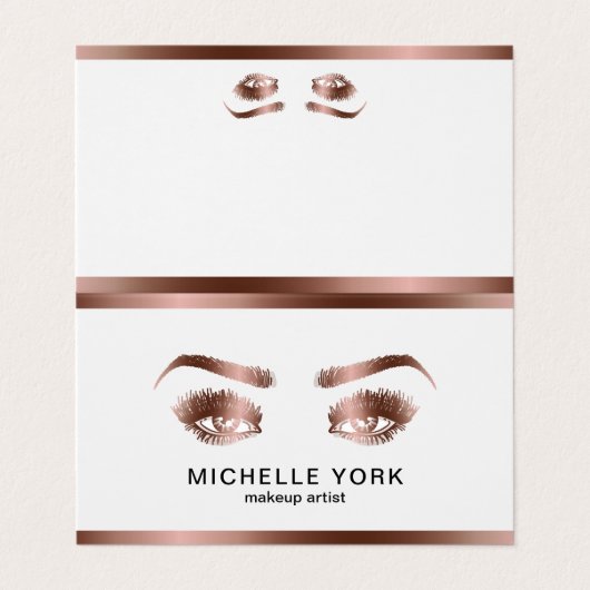 メイクアップアーティストロングまつげバラ金ゴールドアイズブロー 名刺 (外部フラット)