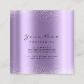 メイクアップアーティストロータスマンダラダイヤモンドパープルバイオレット スクエア名刺 (裏面)