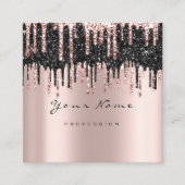 メイクアップアーティストワックスブラウンズグリッターインスタグFBメール スクエア名刺 (正面)