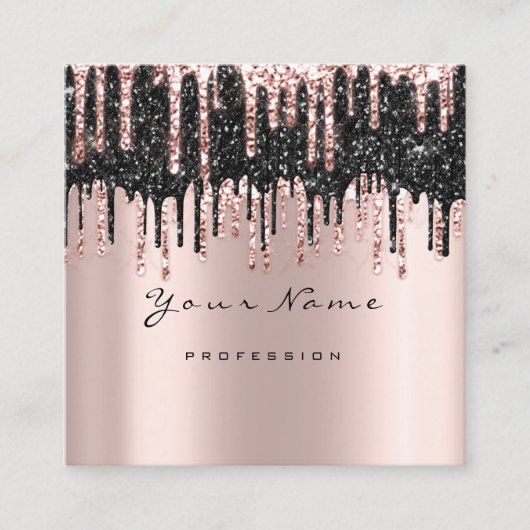 メイクアップアーティストワックスブラウンズグリッターインスタグFBメール スクエア名刺 (正面)