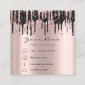 メイクアップアーティストワックスブラウンズグリッターインスタグFBメール スクエア名刺 (裏面)