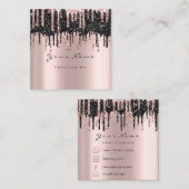 メイクアップアーティストワックスブラウンズグリッターインスタグFBメール スクエア名刺 (正面/裏面)