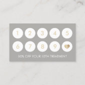 メイクアップアーティストヴィンテージエレガントフローラグレーロイヤリティ ロイヤリティカード (裏面)