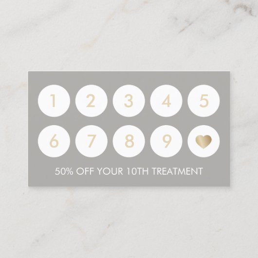 メイクアップアーティストヴィンテージエレガントフローラグレーロイヤリティ ロイヤリティカード (裏面)