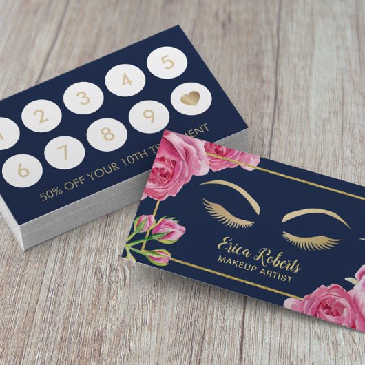 メイクアップアーティストヴィンテージフローラネイビーロイヤリティ ロイヤリティカード