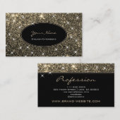 メイクアップアーティスト光る金ゴールドグリッタースターズ睫毛 名刺 (正面/裏面)