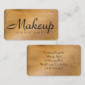 メイクアップアーティスト光沢のある銅ラウンドコーナー 名刺 (正面/裏面)