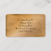 メイクアップアーティスト光沢のある銅ラウンドコーナー 名刺 (裏面)