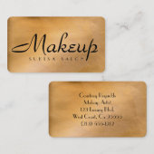 メイクアップアーティスト光沢のある銅ラウンドコーナー 名刺 (正面/裏面)