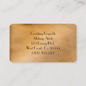 メイクアップアーティスト光沢のある銅ラウンドコーナー 名刺 (裏面)