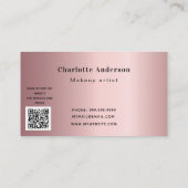 メイクアップアーティスト写真美しい赤面スクリプトQRコード 名刺 (裏面)