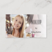 メイクアップアーティスト写真美しい赤面QRコード 名刺 (正面)