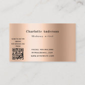メイクアップアーティスト写真美しいQRコード 名刺 (裏面)