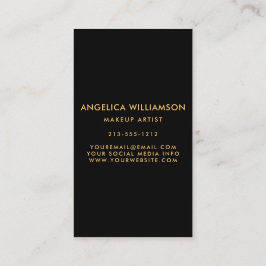 メイクアップアーティスト写真金ゴールド 名刺 (裏面)