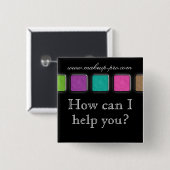 メイクアップアーティスト名タグボタンBroochパレット 缶バッジ (正面&裏面)