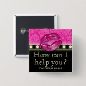 メイクアップアーティスト名タグボタンBrooch Lights Lips B 缶バッジ (正面&裏面)