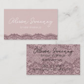 メイクアップアーティスト名刺バラとレース 名刺 (正面/裏面)