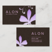 メイクアップアーティスト名刺花（紫） 名刺 (正面/裏面)