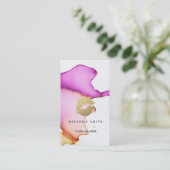 メイクアップアーティスト名刺 – シックな水彩色 予約カード (スタンド正面)