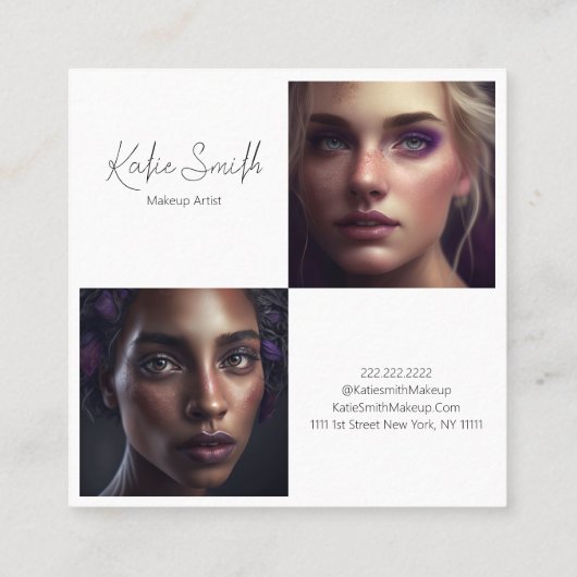 メイクアップアーティスト名刺 スクエア名刺 (裏面)