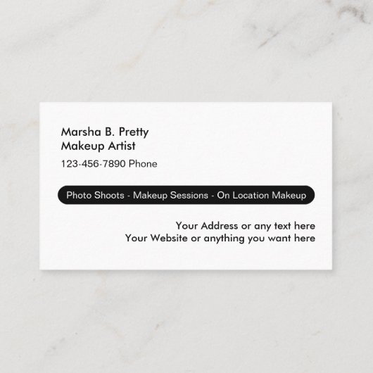 メイクアップアーティスト名刺 名刺 (裏面)
