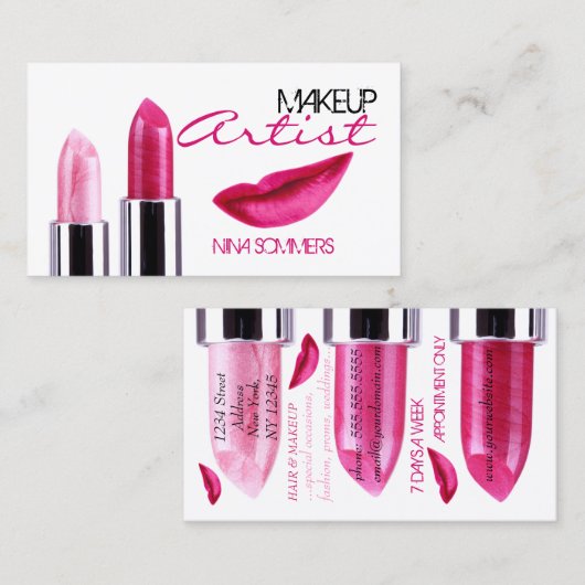 メイクアップアーティスト名刺 名刺 (正面/裏面)