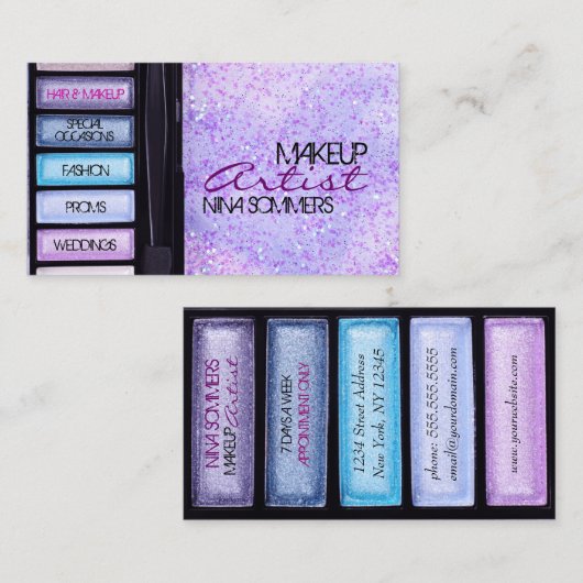 メイクアップアーティスト名刺 名刺 (正面/裏面)
