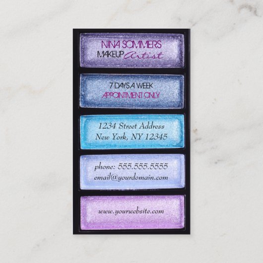 メイクアップアーティスト名刺 名刺 (裏面)