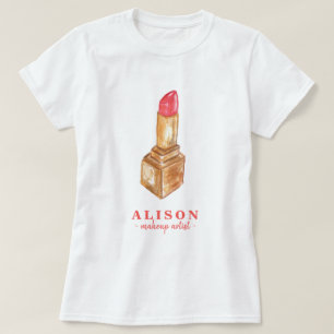 メイクアップアーティスト名色彩の鮮やか水彩口紅 Tシャツ