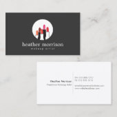 メイクアップアーティスト向けリップスティックCollageロゴ2,美しい 名刺 (正面/裏面)