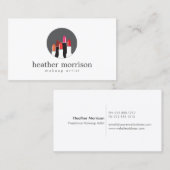 メイクアップアーティスト向けリップスティックCollageロゴ，美しい 名刺 (正面/裏面)