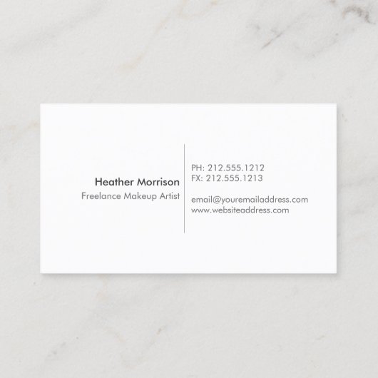 メイクアップアーティスト向けリップスティックCollageロゴ，美しい 名刺 (裏面)