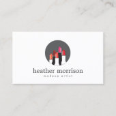 メイクアップアーティスト向けリップスティックCollageロゴ，美しい 名刺 (正面)