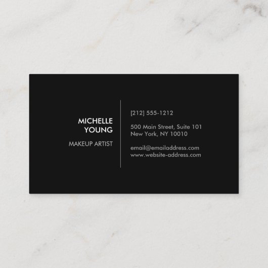 メイクアップアーティスト向け金ゴールドとブラックのカラスプラッシュ 名刺 (裏面)