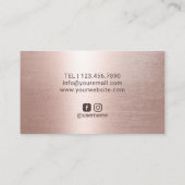 メイクアップアーティスト幾何学的バラ金ゴールドリップNavy Blue 名刺 (裏面)