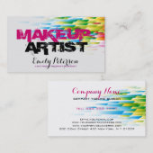 メイクアップアーティスト幾何形状色バーストビジネス 名刺 (正面/裏面)