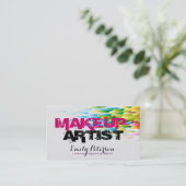 メイクアップアーティスト幾何形状色バーストビジネス 名刺 (スタンド正面)