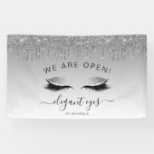 メイクアップアーティスト我々はオープングリッタードリップアイズシルバー 横断幕 (横)