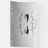 メイクアップアーティスト我々はオープングリッタードリップアイズシルバー 横断幕 (縦)