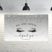 メイクアップアーティスト我々はオープングリッタードリップアイズシルバー 横断幕