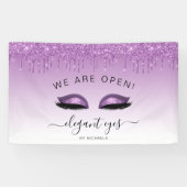 メイクアップアーティスト我々はオープングリッタードリップアイズパープル 横断幕 (横)