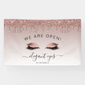 メイクアップアーティスト我々はオープンバラ金ゴールドグリッター目 横断幕 (横)