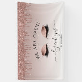 メイクアップアーティスト我々はオープンバラ金ゴールドグリッター目 横断幕 (縦)